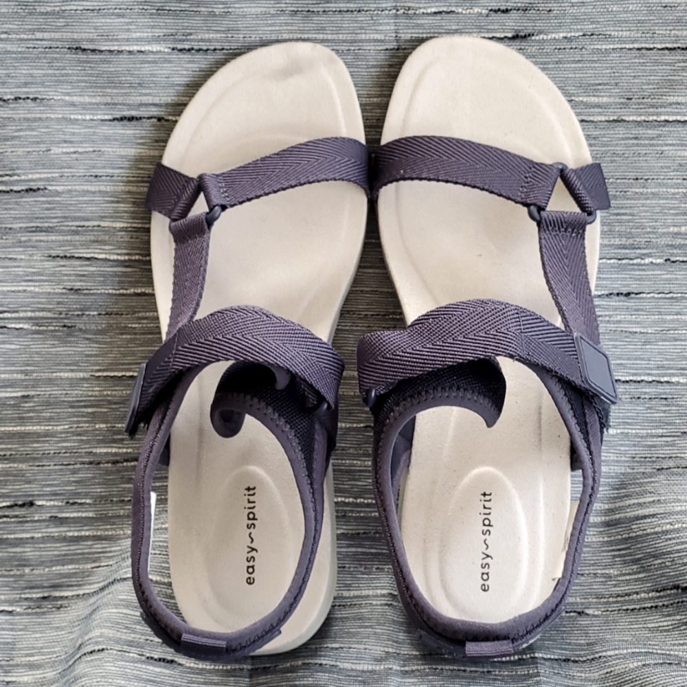 NEW Easy Spirit size 9 navy blue comfort cushion sole sandals flats